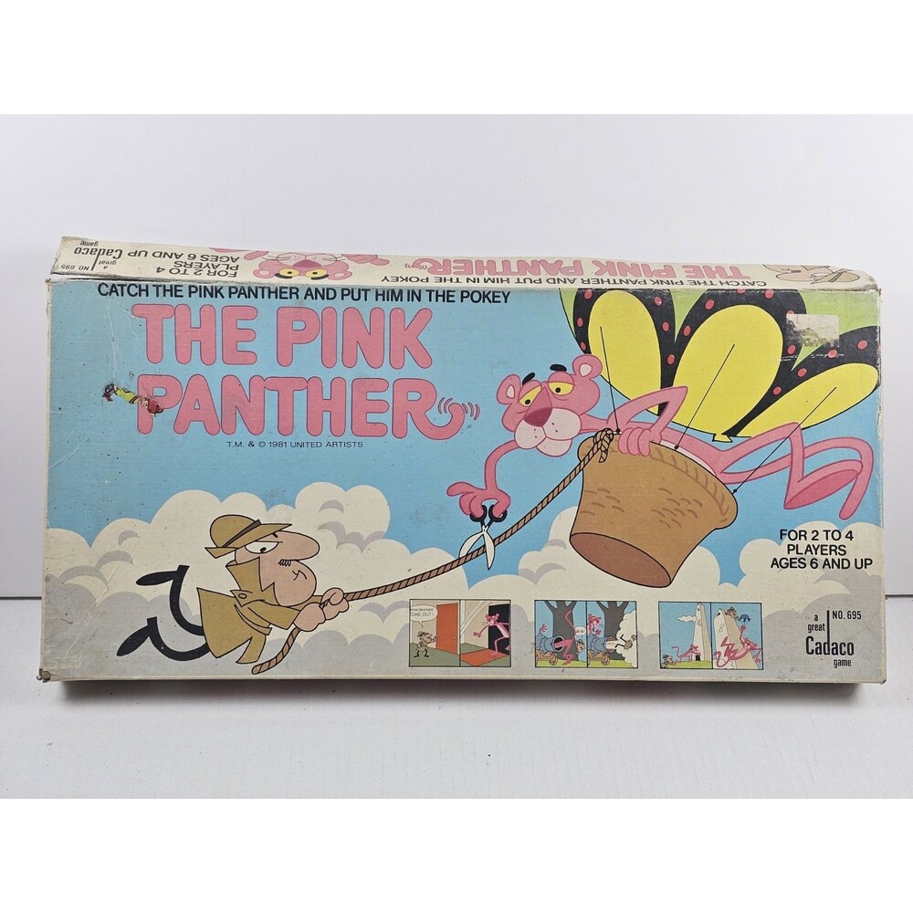 Cadaco The Pink Panther Board Game 1981 Movie & TV Theme (3 Pieces Missing)